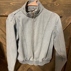 Cropped light wash jean jacket - size SMALL